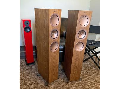 KEF R5 Floor Standers With Rose Gold Drivers 